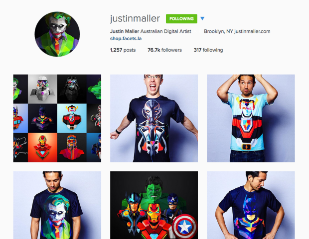 justin maller instagram helmetica
